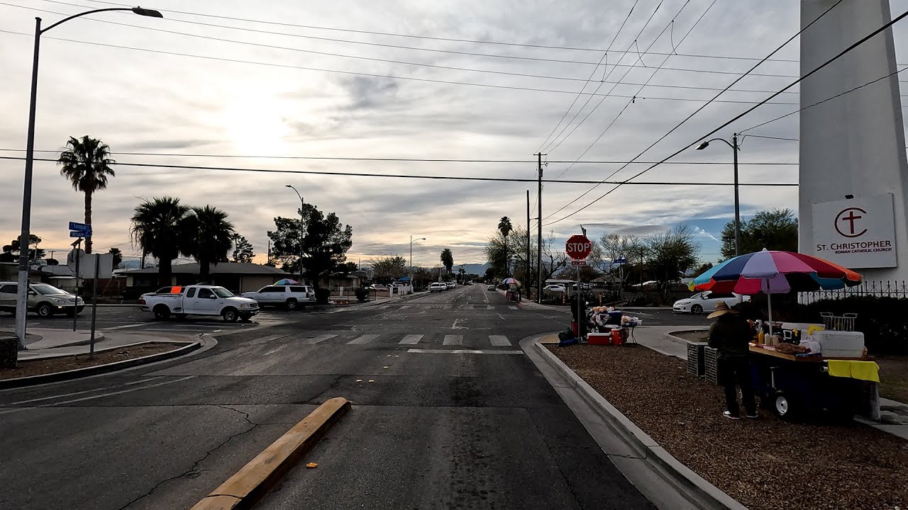 Driving Around North Las Vegas Boulevard Hoods in 4k Video