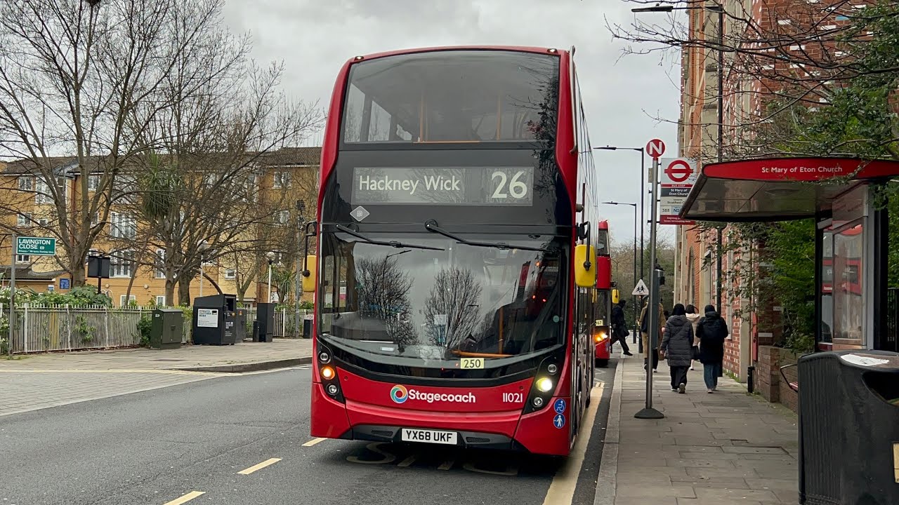 FULL ROUTE VISUAL|Stagecoach London Bus Route 26|Victoria - Hackney Wick|11021(YX68 UKF)