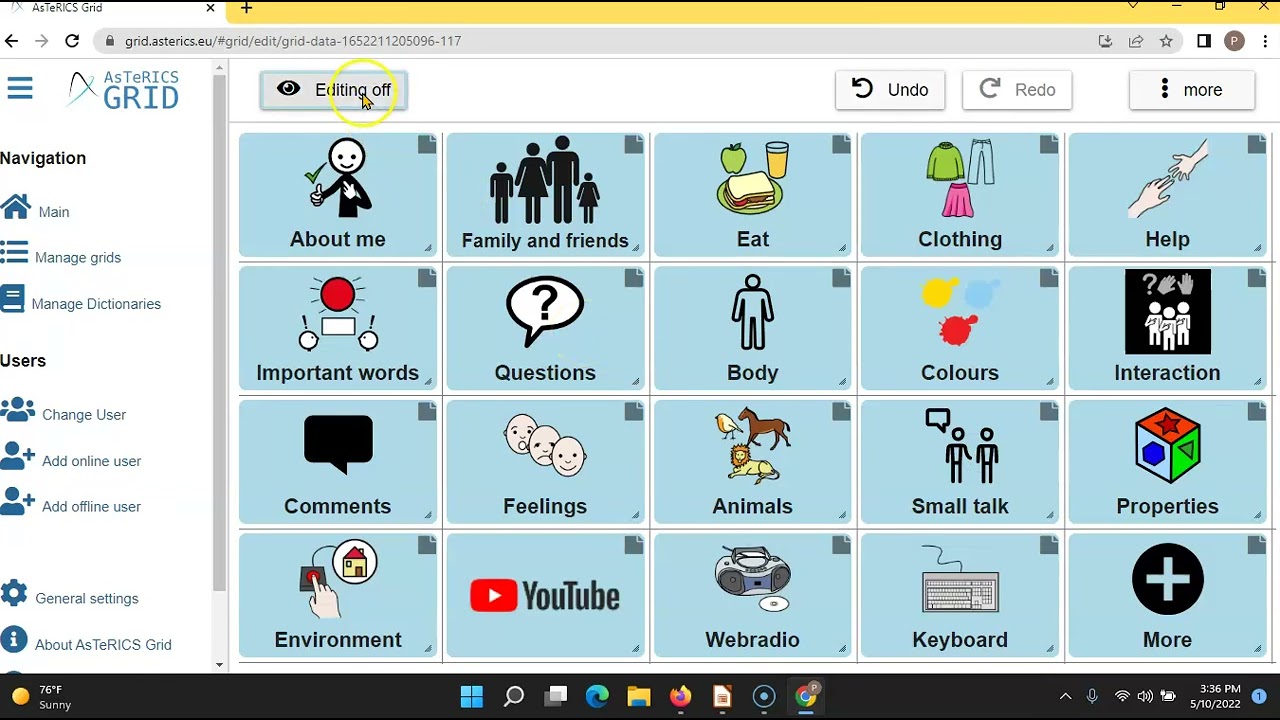 AsTeRICS Grid Basics - Create a new grid, put elements in it, add labels and pictures