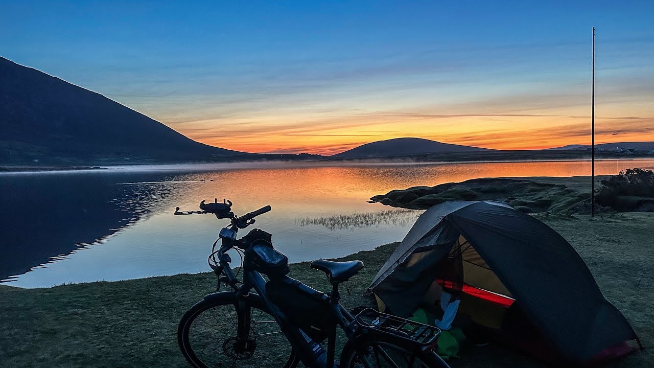 Cycling the greenway from Achill Sound to Newport in Mayo, Ireland