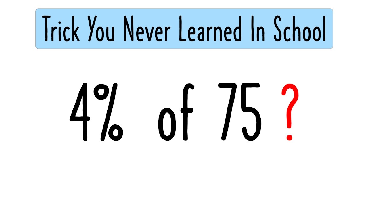 99% of people don't know this secret math trick