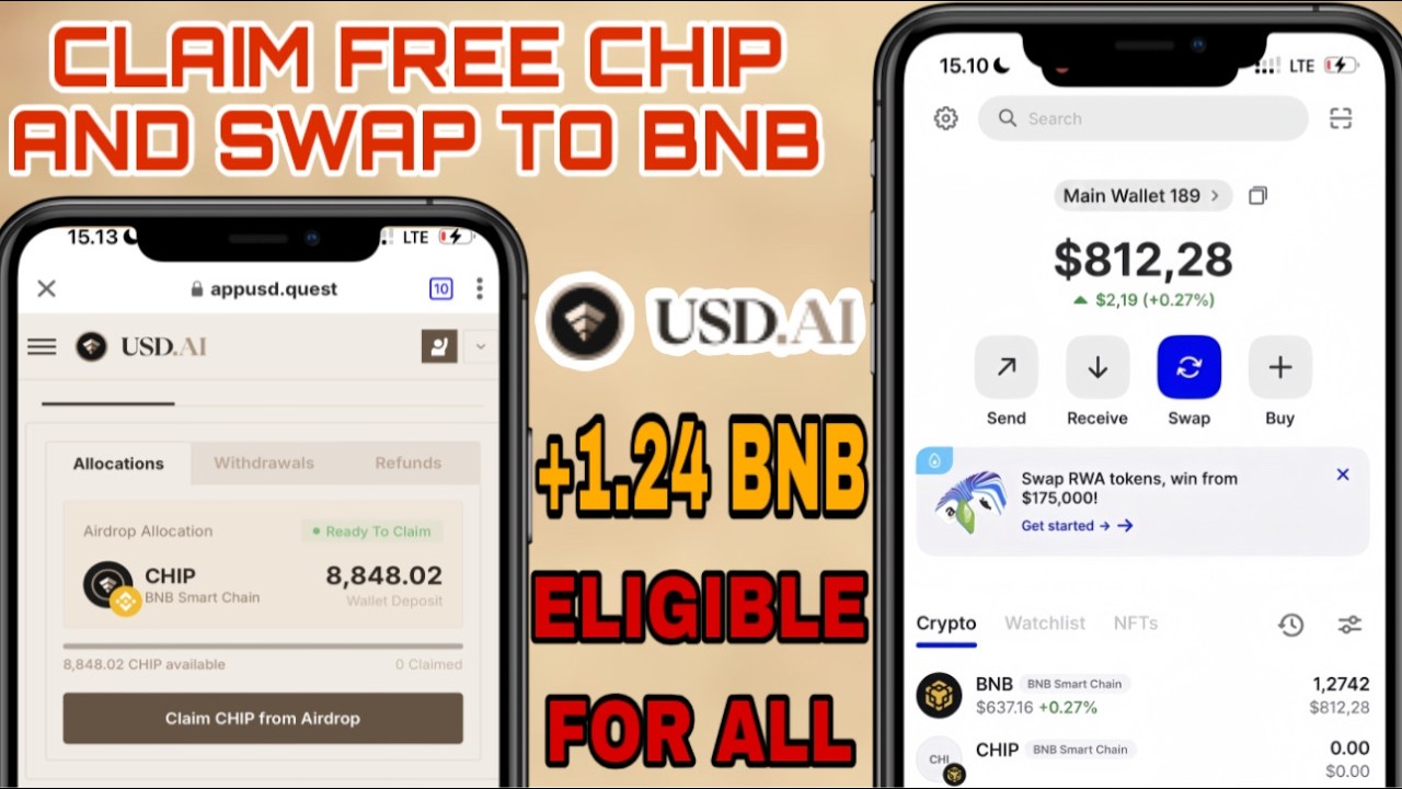 Claim Free Airdrop USD AI CHIP ~ 1.24 BNB on Trustwallet