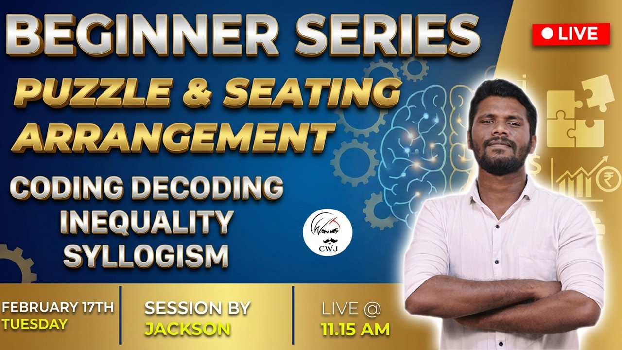 BEGINNERS SERIES | DAY - 10 | PUZZLE & SEATING ARRANGEMENT | WITH EXTRA 20 QUESTIONS | MR.JD