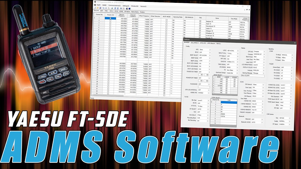 Yaesu FT-5DE 📱 Programmierung mit der ADMS Software