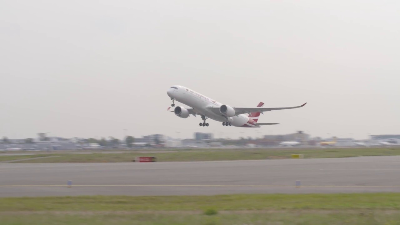 Air Mauritius Airbus A350 First Flight in Toulouse