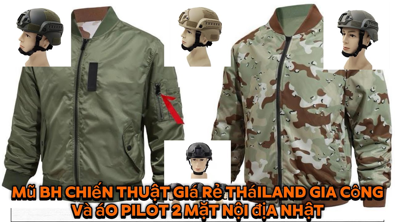 [22-11-25]Siu phẩm &aacute;o Pilot MA-1 sử dụng 2 mặt Thu Đ&ocirc;ng nội địa Nhật cực đẹp v&agrave; mũ BH chiến thuật 