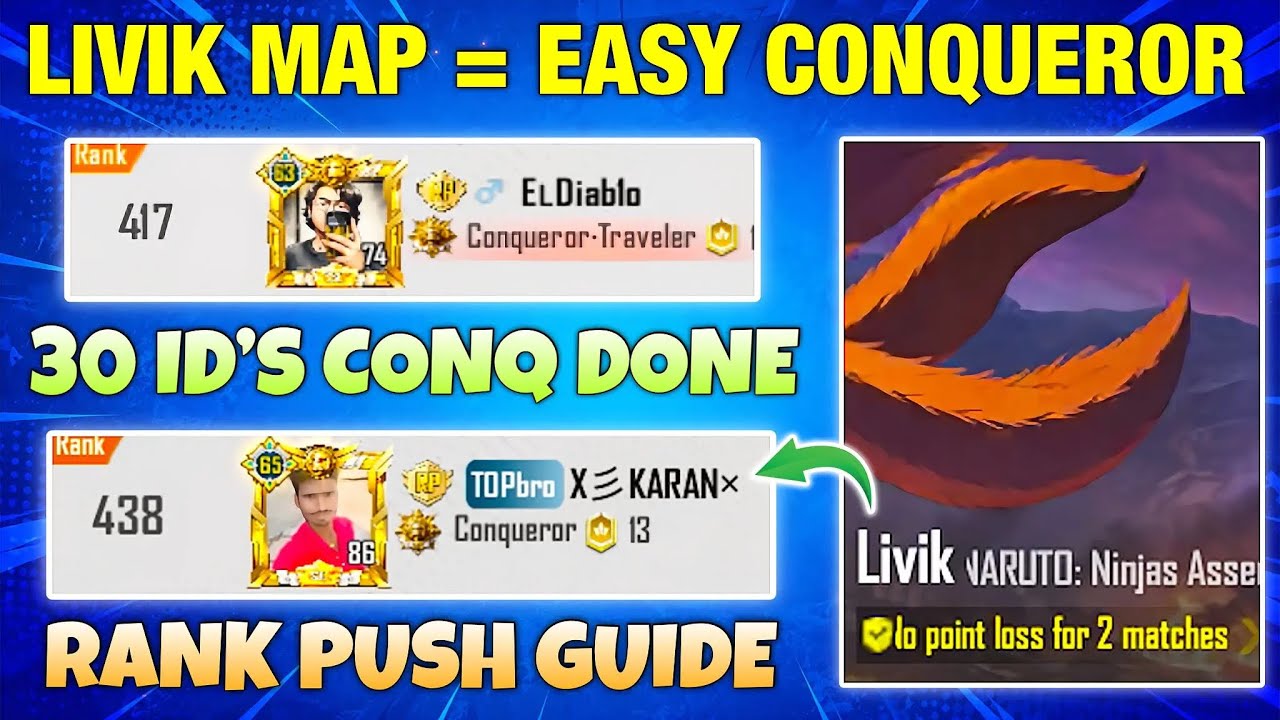 😱 Livik Map = Easy Conqueror? | Solo/ Duo/ Squad Points? | BGMI 4.5 Rank Push Guide