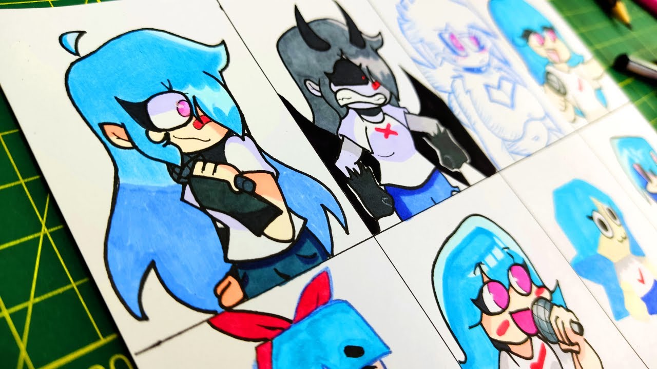 dibujando MOD NUSKY + SKYVERSE en FRIDAY NIGHT FUNKIN - drawing FNF VS SKYVERSE FULL WEEK