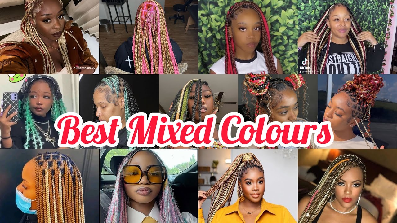 ‼️2026 Best & Most Trending Mixed Colours Braids Hairstyles Ideas🔥For All Black Women