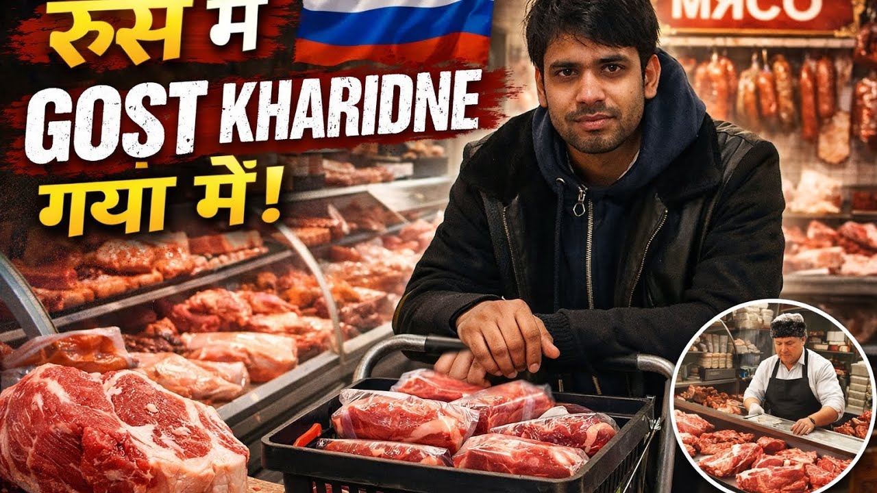 रूस की दुकान में पहली बार गोश्त खरीदने गया 😳🇷🇺जो देखा… वो इंडिया से बिलकुल अलग था! 🥶🥩