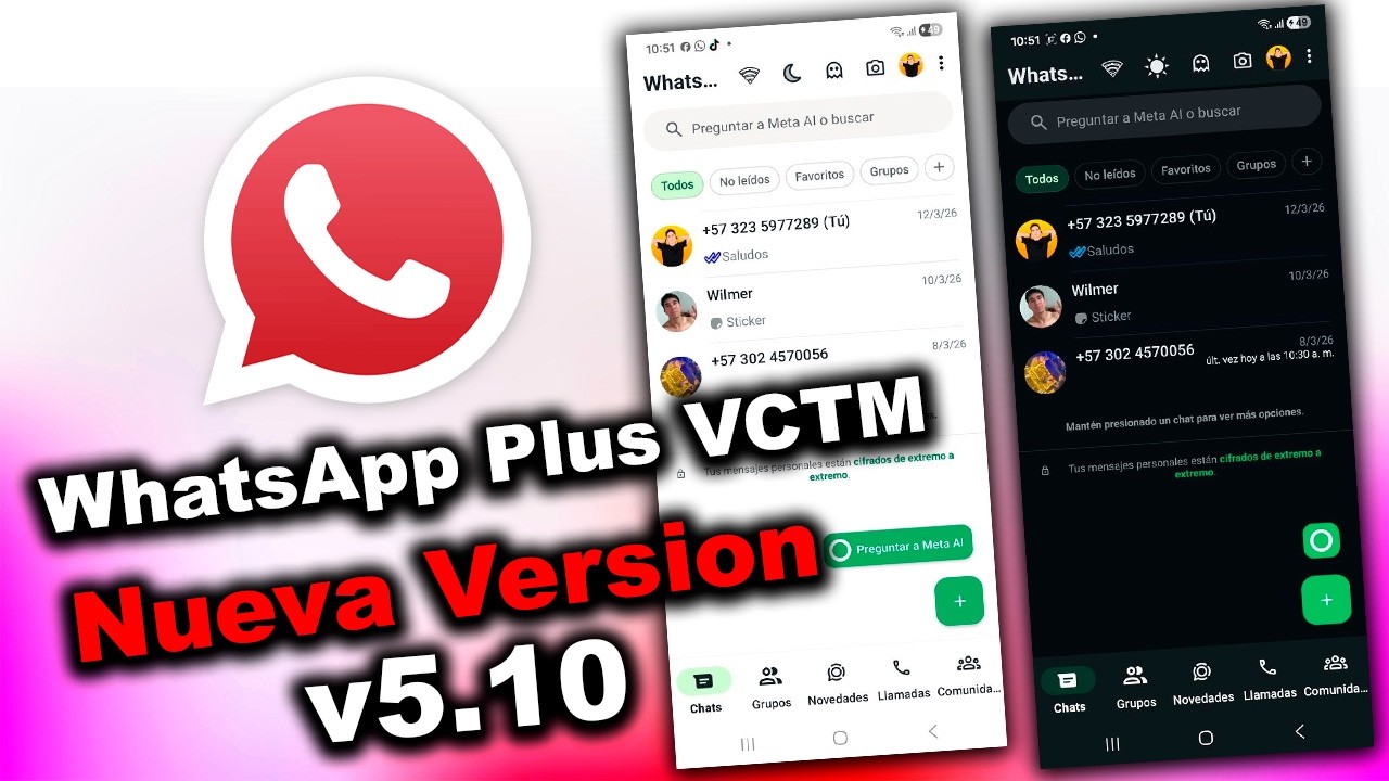 Nuevo WhatsApp Plus VCTM v5.10 de YesiiMods... para ACTUALIZAR y Vincular!!