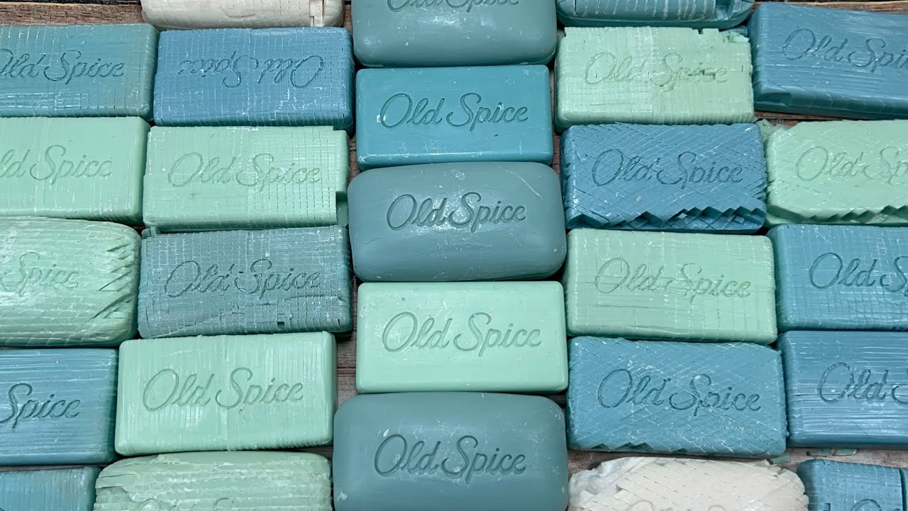 ASMR soap cutting! Giant Old Spice set with cubes soaps, diamond soaps and dry whole soaps! 1K🎉🍾