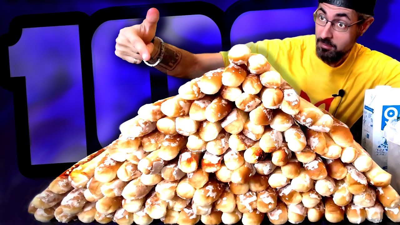 100 FARTONS y 3 litros de HORCHATA 🥖🥛 10.000 Kcal!!! 💥 (Reto de Comida)