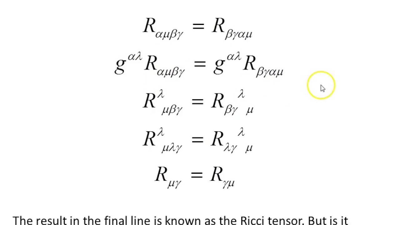 Ricci Tensor and Scalar