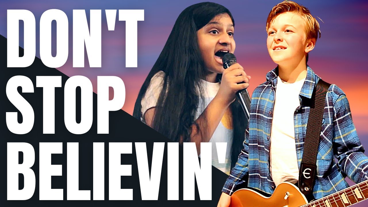 Don't Stop Believin' - Souparnika Nair (12) & Harry Churchill (11) - Guitar/Vocal Cover Collab