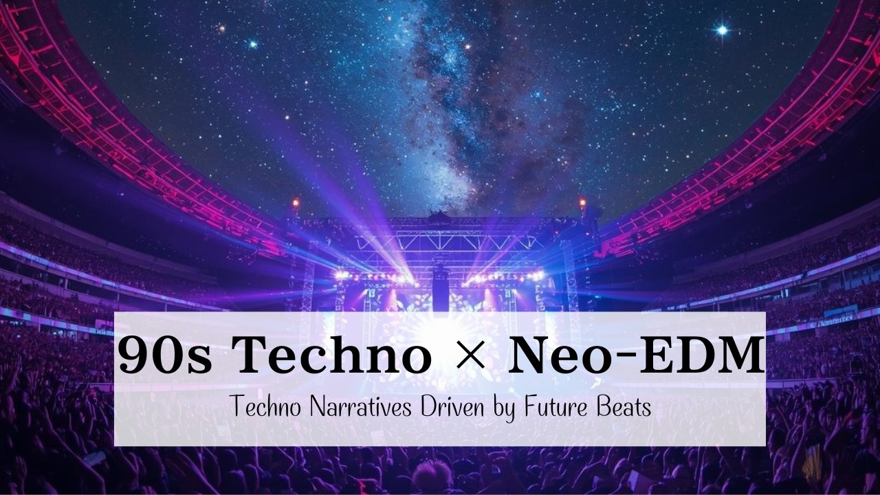 【4時間作業用・勉強用】エモい平成初期の音 | 美しい電子音で没入感 | 90s Techno × Neo‑EDM Techno