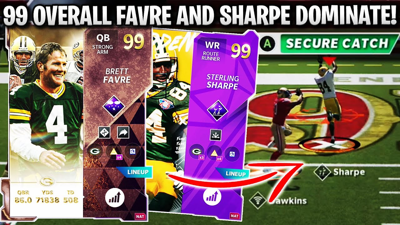 99 OVERALL UL BRETT FAVRE AND TEAM DIAMOND STERLING SHARPE DOMINATE! | MADDEN 21 ULTIMATE TEAM