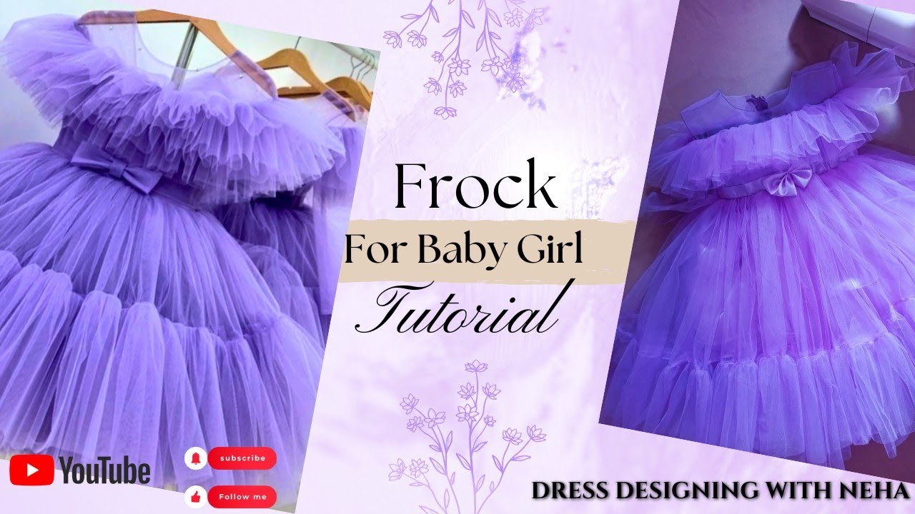 net frock for 3 year baby girl cutting and stitching Full tutorial 💕 #dress designing with neha 💕