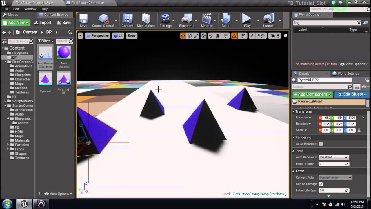PTV Unreal Engine 4 Blueprints Tutorial 6 (Simple Line tracing)