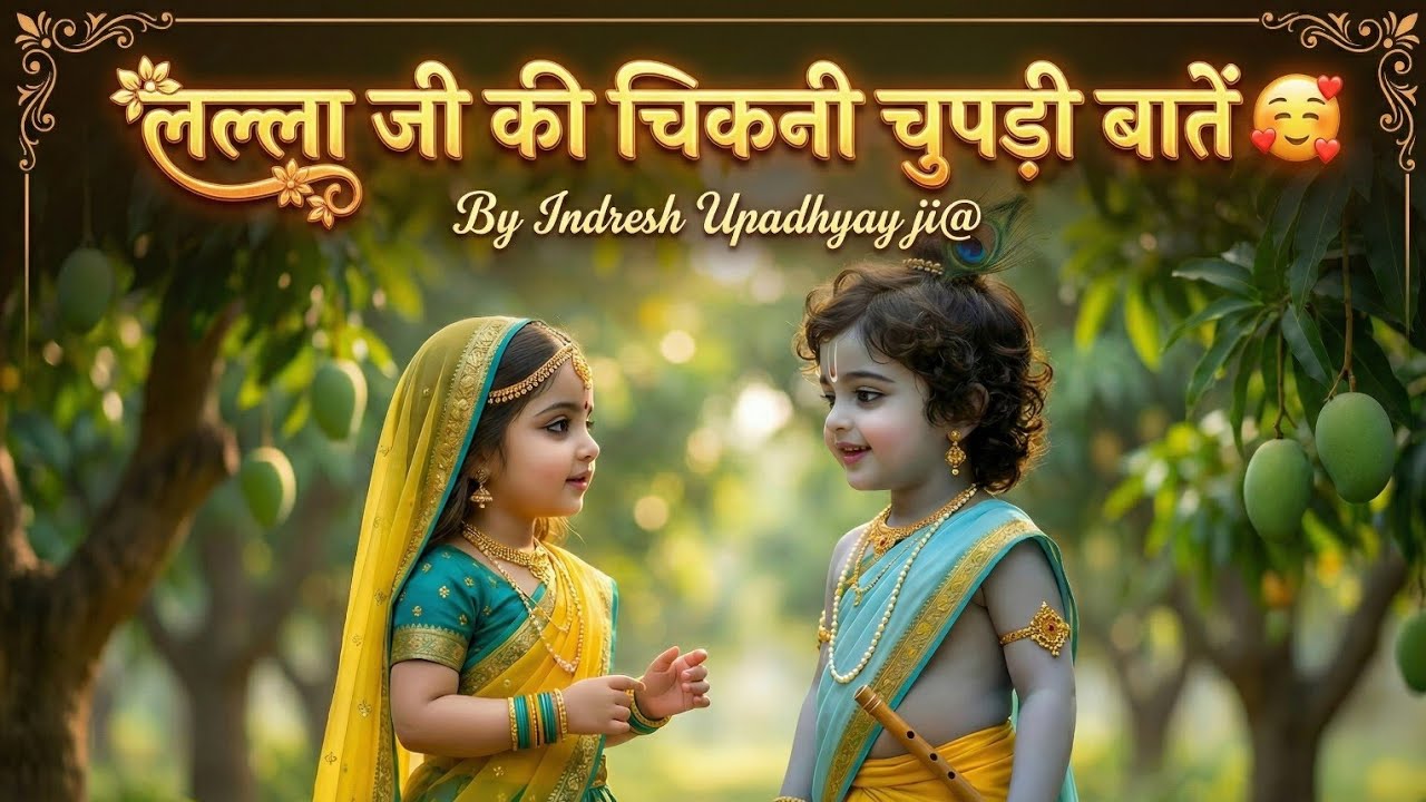 लल्ला जी की चिकनी चुपड़ी बातें 🥰By Indresh Upadhyay ji #katha #krishna #ai #video #radhekrishna 