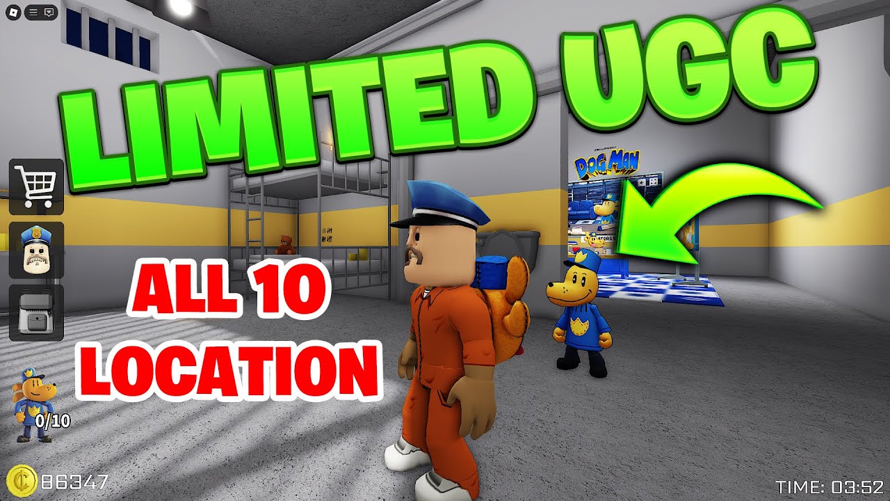Free Dog Man Backpack UGC Limited in Barry's Prison Run, ALL 10 SECRET LOCATION -  ROBLOX!