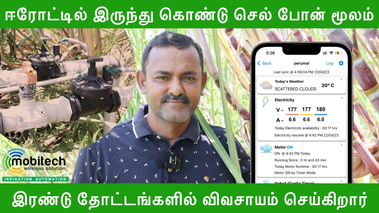 Irrigation Automation Success Story: Mr. Vasu's Revolutionized Sugarcane Farming with Mobitech