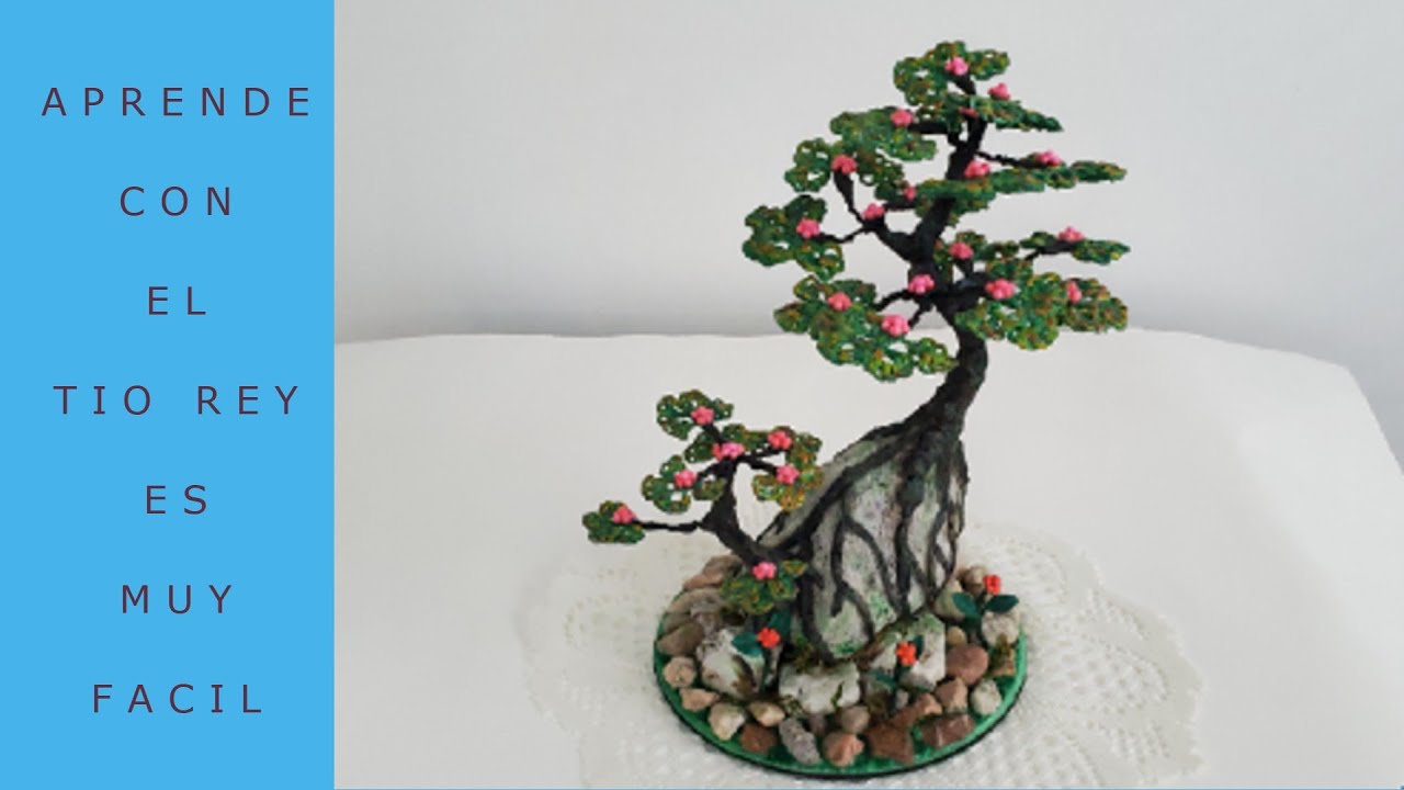 como hacer un bonsai artificial con alambre ,papel mache y carton todo con artículos reciclado