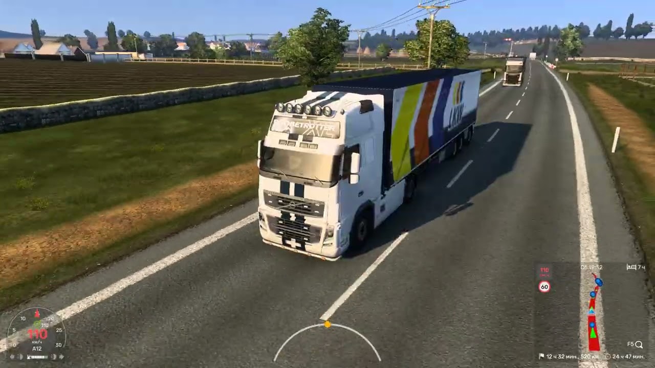 Проскользил по ограждению на Volvo в TruckersMP