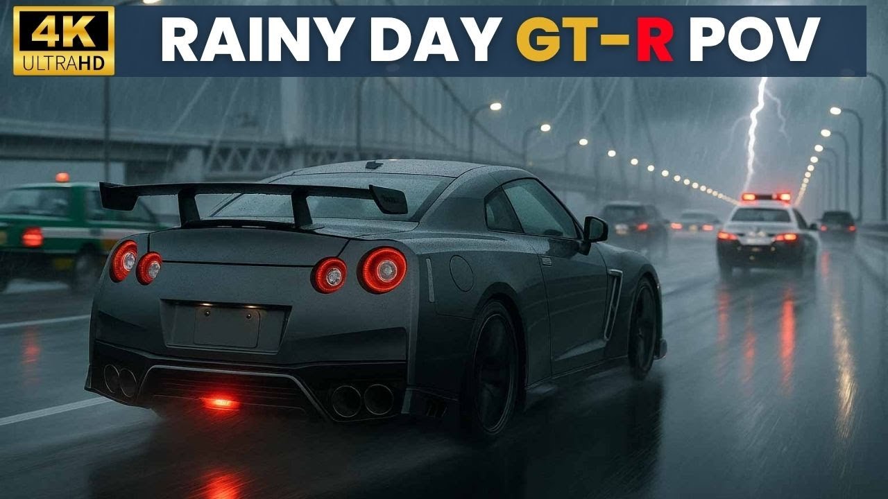 R35 GT-R POV Driving in the Rain on Japanese Highway⛩️. Pure Car ASMR | No Music | No Voice | 4K HDR