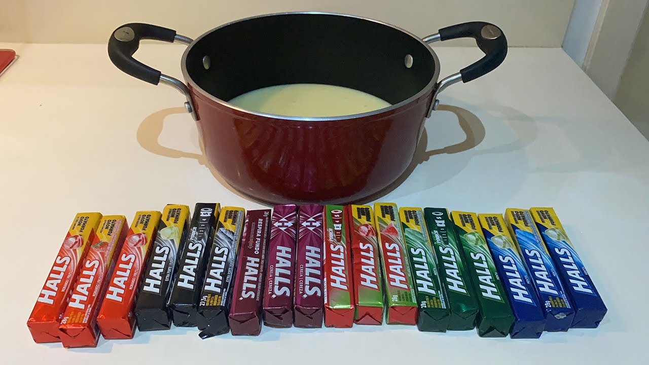 FIZ UM MEGA BRIGADEIRO COM TODOS OS HALLS DO MERCADO. Ficou bom?!