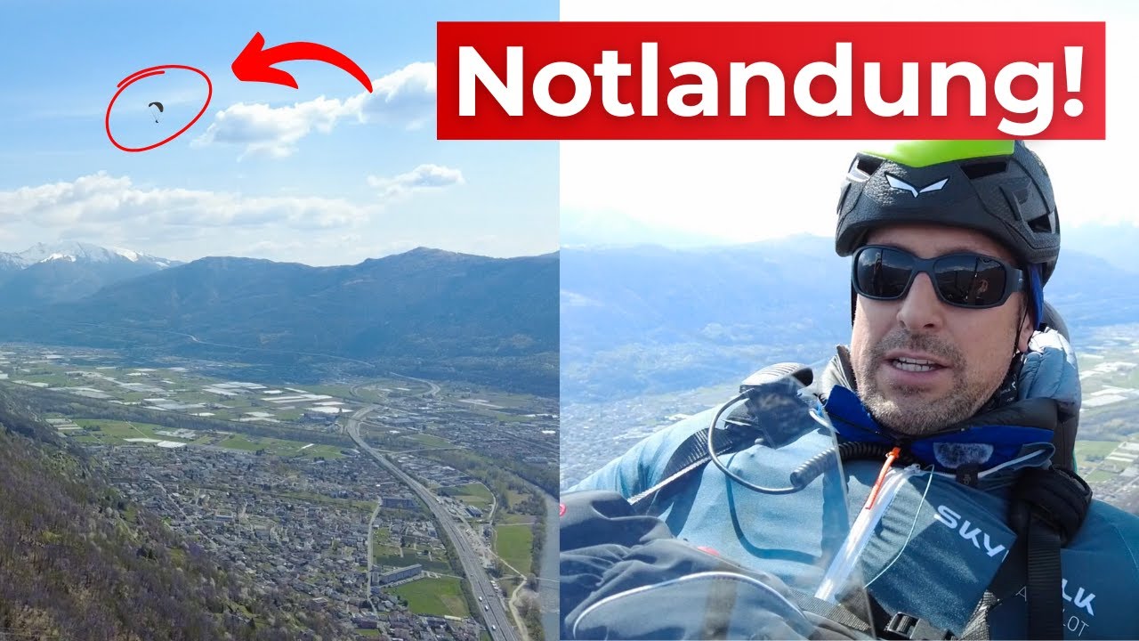 Gleitschirmflug geht schief! Verhänger im Flug!