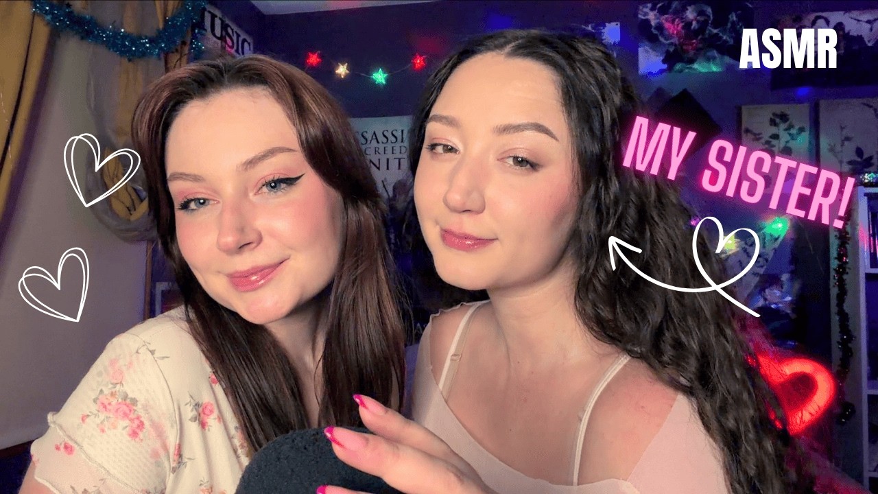 ASMR WITH MY SISTER! Pink Triggers & Hand Sounds ♡