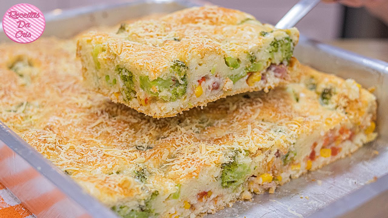 TORTA DE BRÓCOLIS COM BACON | DE LIQUIDIFCADOR | FÁCIL E DELICIOSA | RECEITAS DA CRIS