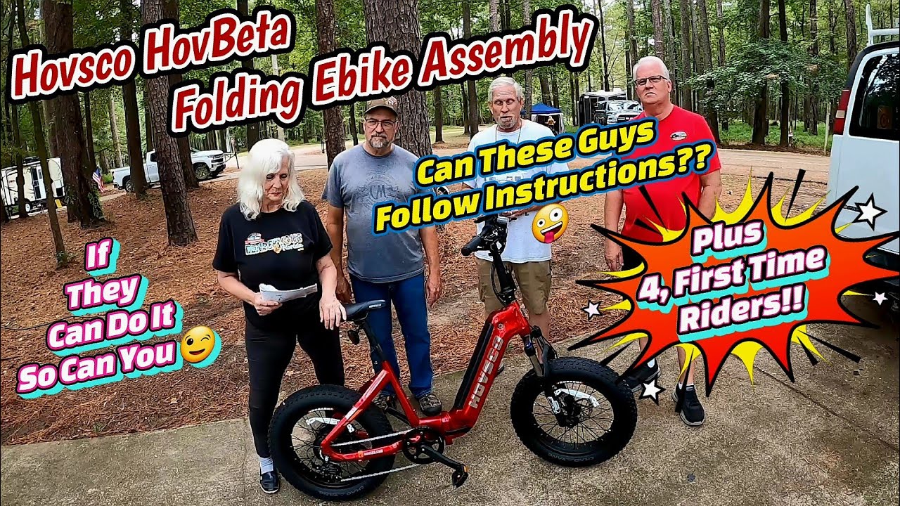 Hovsco HovBeta Folding Ebike Assembly. It's Quick And Easy! Plus, 4 First Time Riders.
