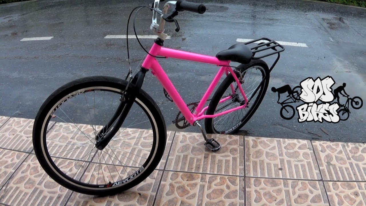 MONTAGEM DE UMA MONTADINHA ARO 26 ROSA  FLUORESCENTE