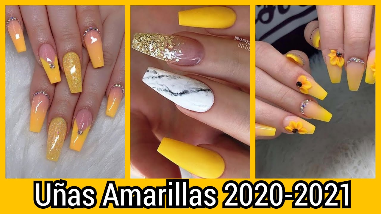 DISEÑOS DE UÑAS💅 COLOR AMARILLO  2020/TENDENCIA UÑAS 2020