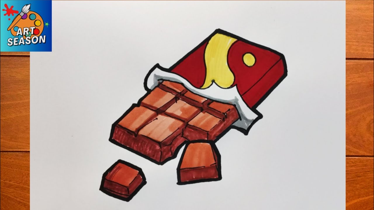 How to Draw a Chocolate Bar easy