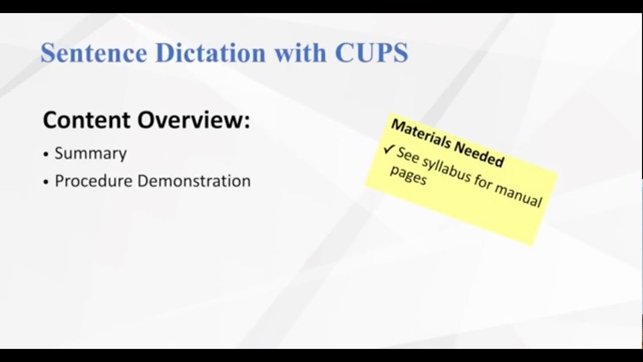 Sentence Dictation with Cups