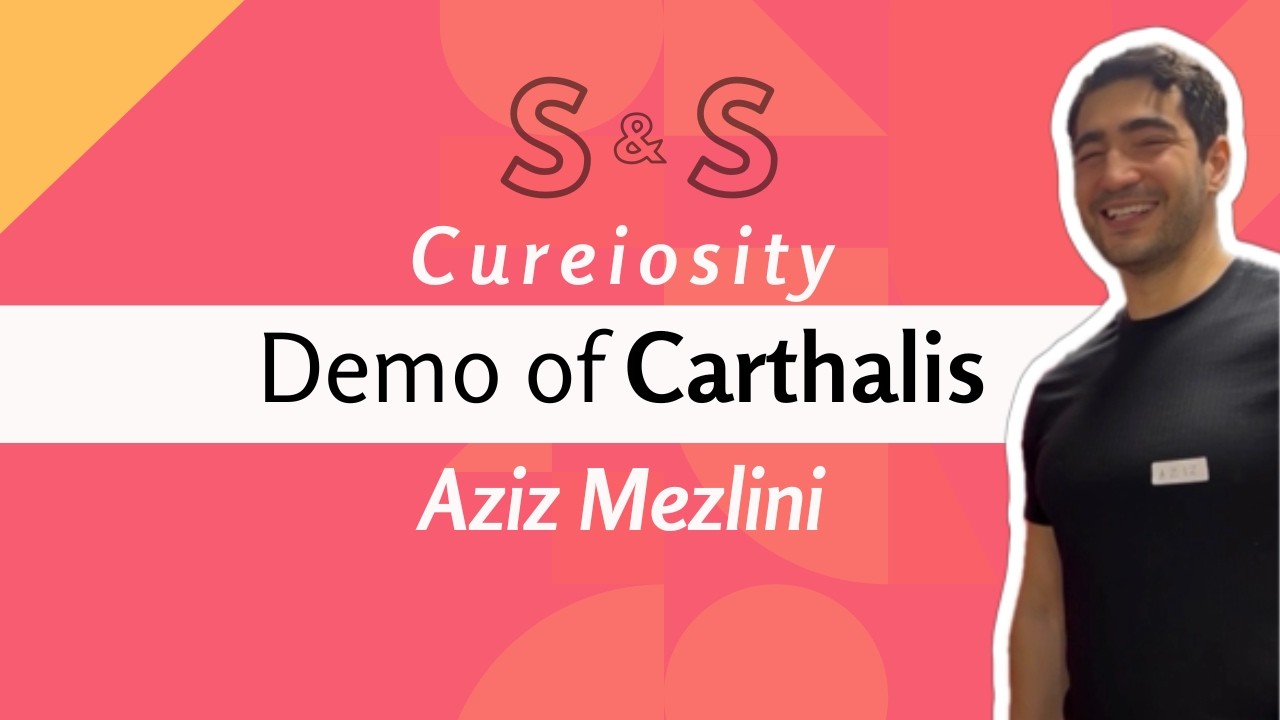 Aziz Mezlini demoing Carthalis at Cureiosity Demo Night by S&S