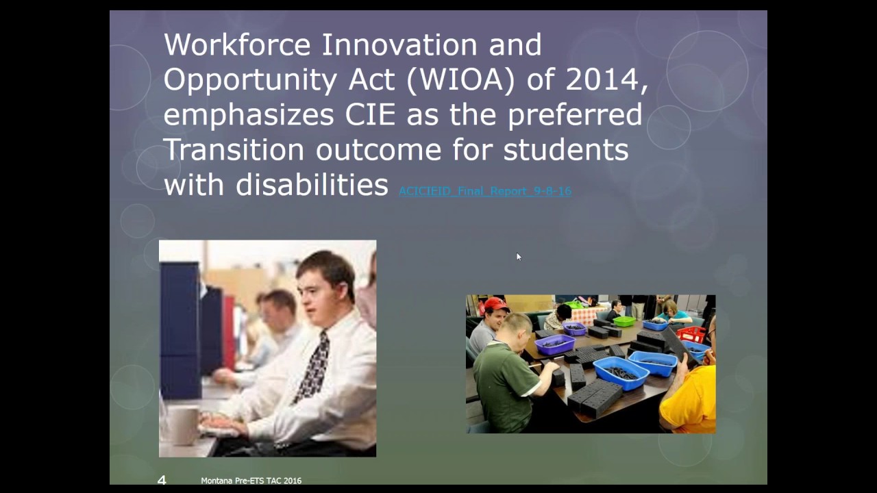 Transition: Fulfilling the WIOA Mandate of Competitive Integrated Employment (2016)
