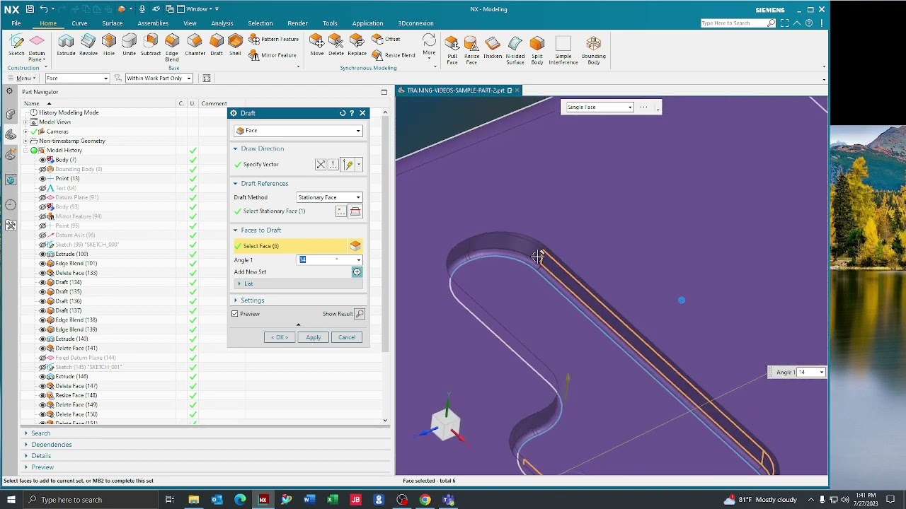 Siemens NX 2206    How To Draft A Face