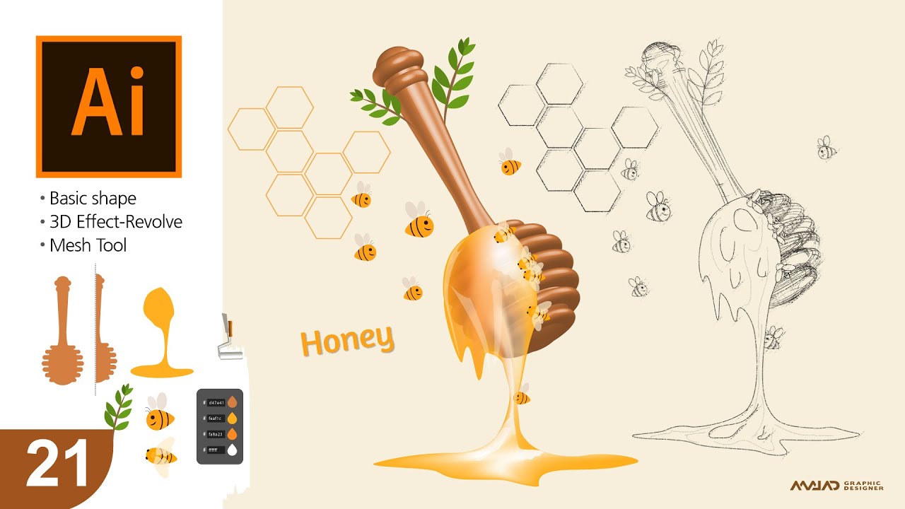 3d Effect illustrator-Lesson 21