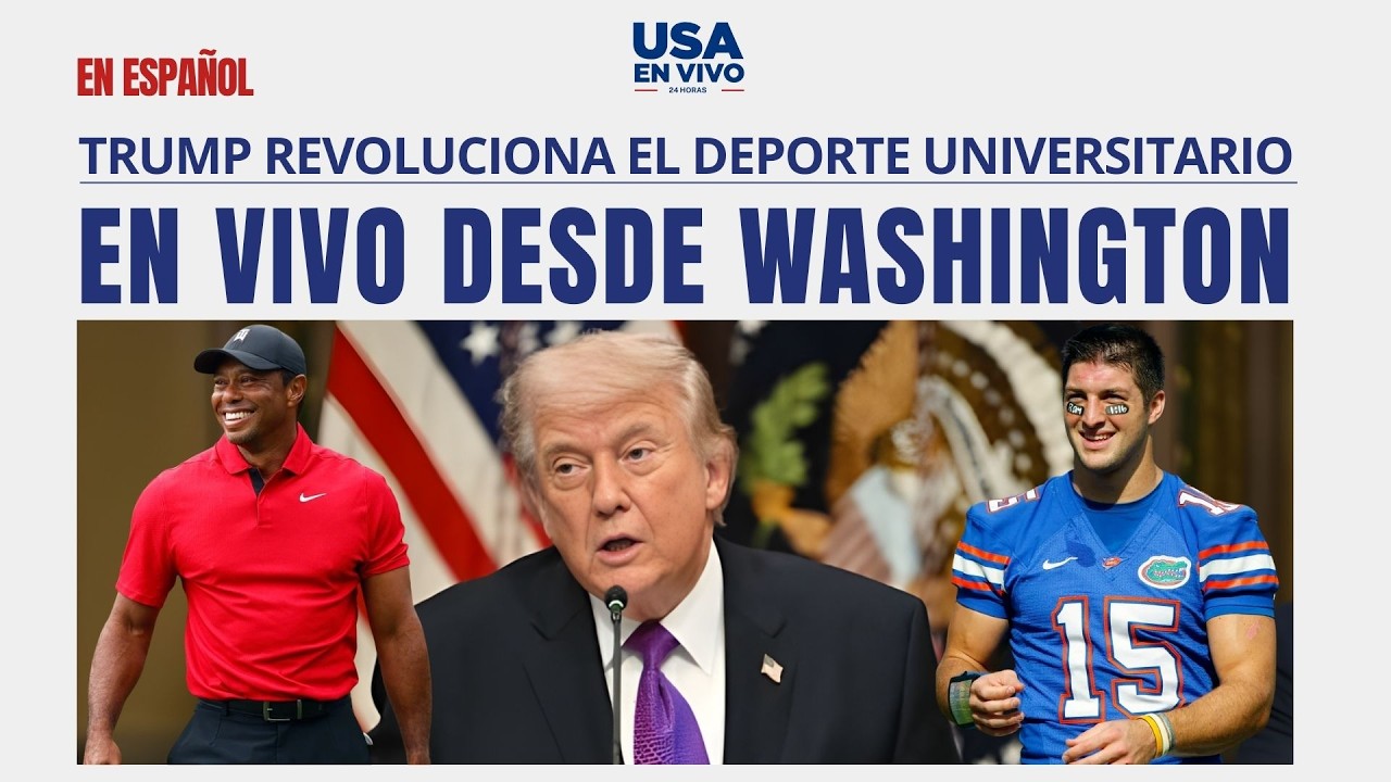 Trump se reúne con Tiger Woods y Tim Tebow para rescatar los deportes universitarios | USA EN VIVO 🔴