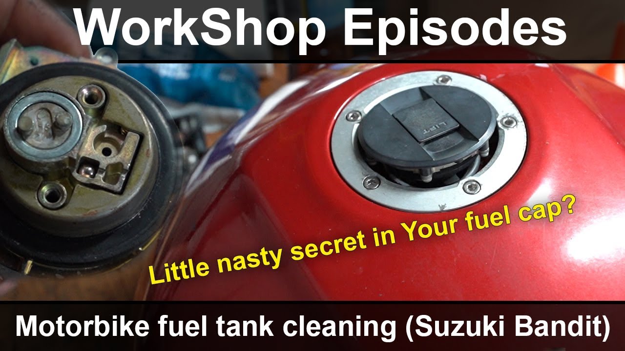 Motorbike fuel tank cleaning, little secret in your fuel cap! Suzuki Bandit GSF650 S