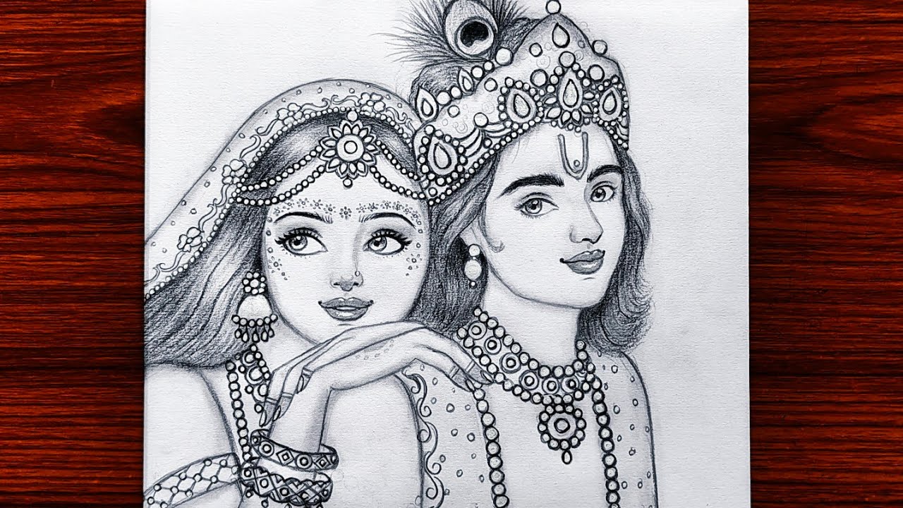 Rash Yatra special Radha Krishna drawing | How to draw lord radha and krishna | Pencil Sketch