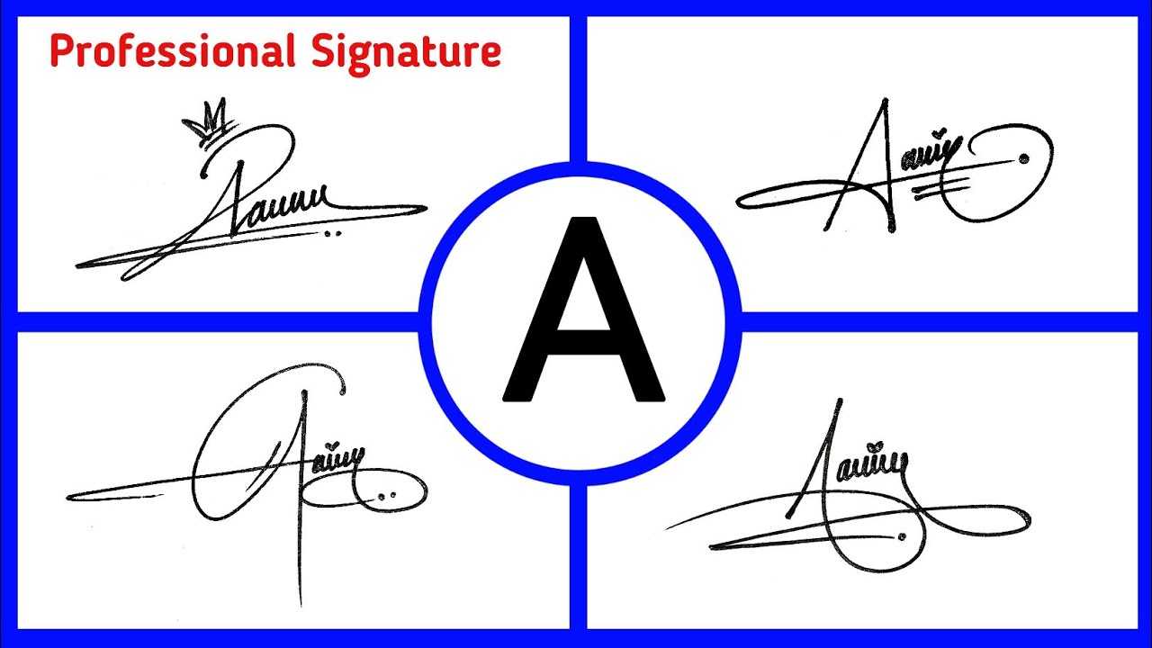 How to make stylish signature with the letter A || Best signature style ideas of A