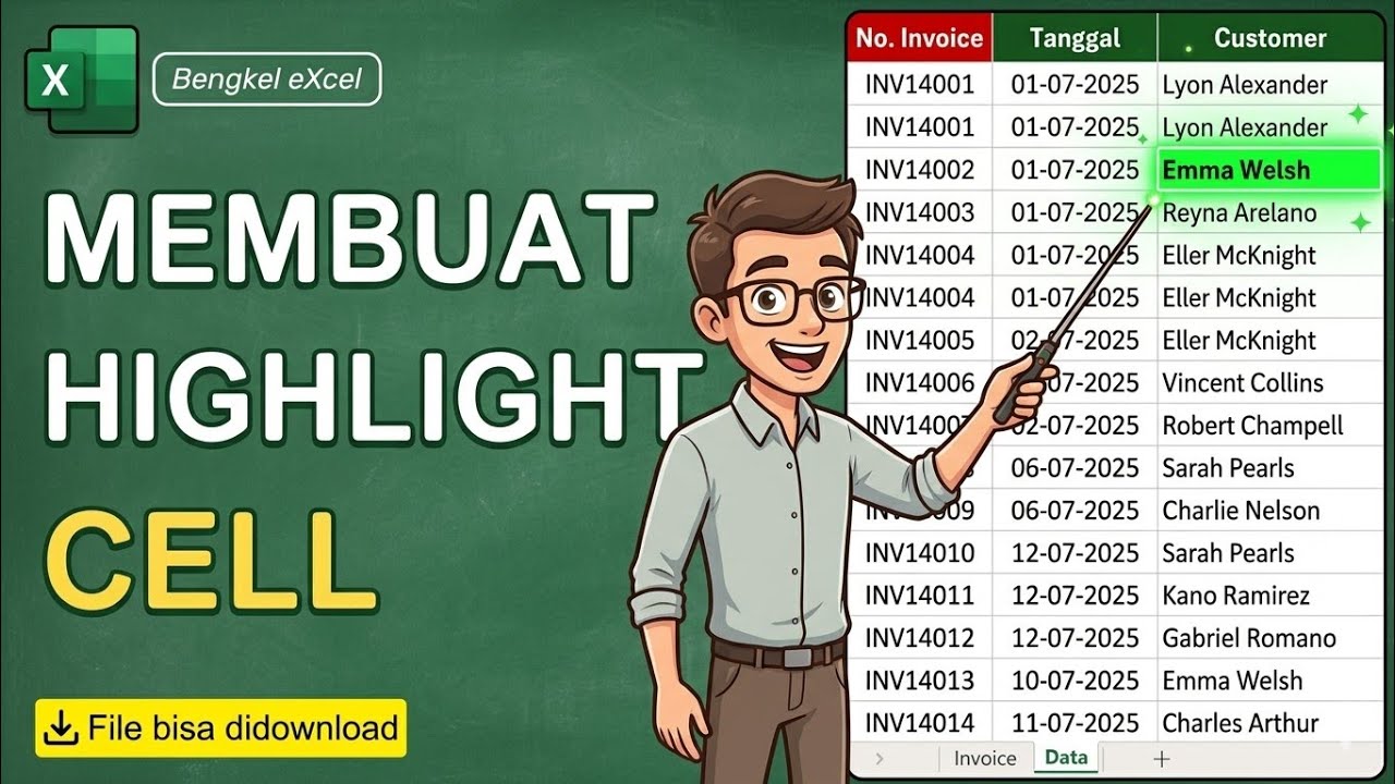 cara membuat focus cell atau mewarnai cell otomatis