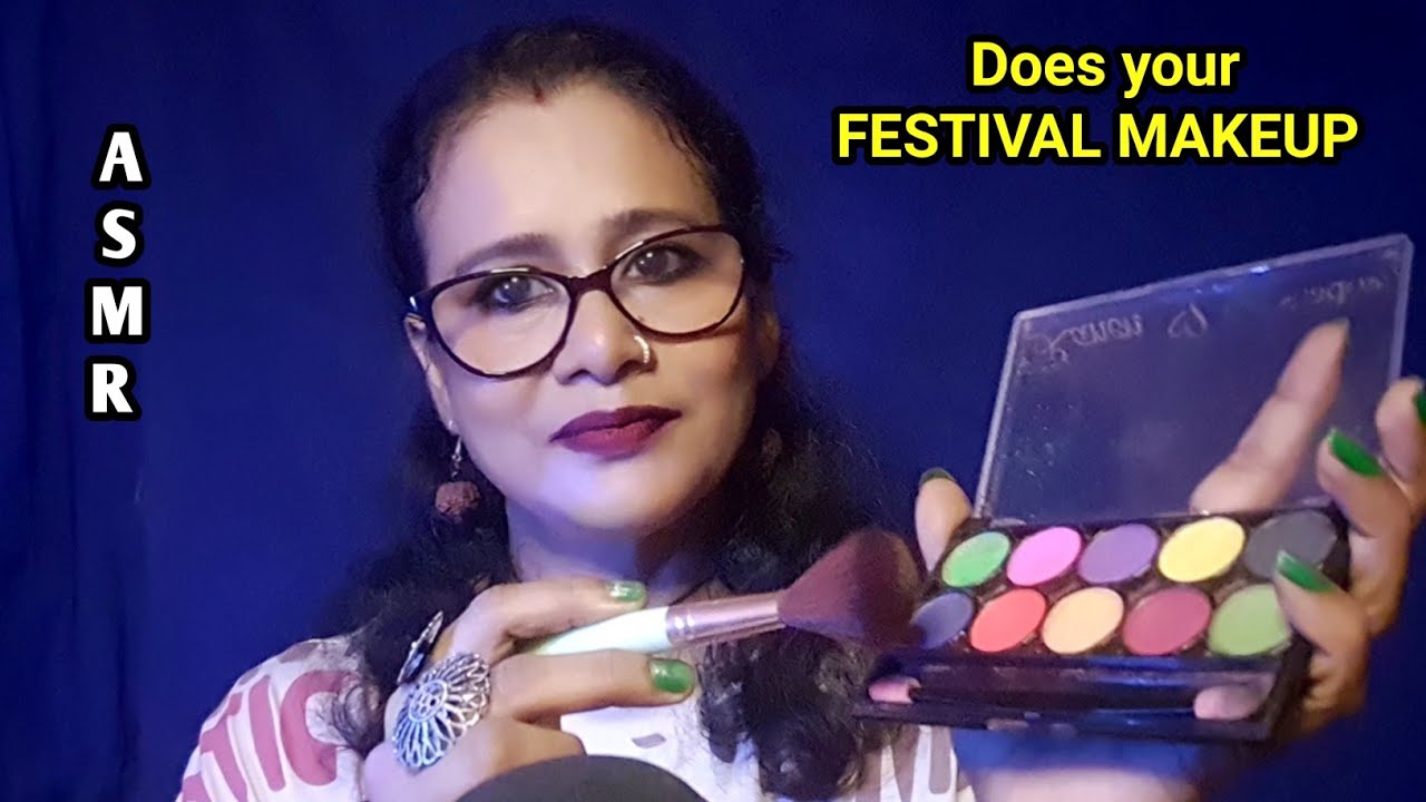 Asmr Doing Your Makeup For Festival 🎊🎊| Asmr Ghosal| Makeup artist roleplay asmr