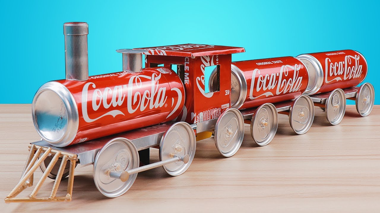 C&oacute;mo hacer Tren El&eacute;ctrico Casero hecho con latas de aluminio - DIY