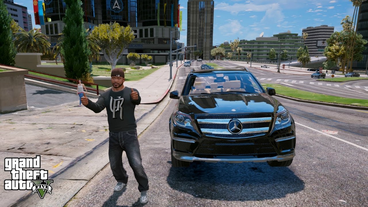 GTA 5 REAL LIFE MOD#112-Mercedes-Benz GL63 AMG Uber Driver Job